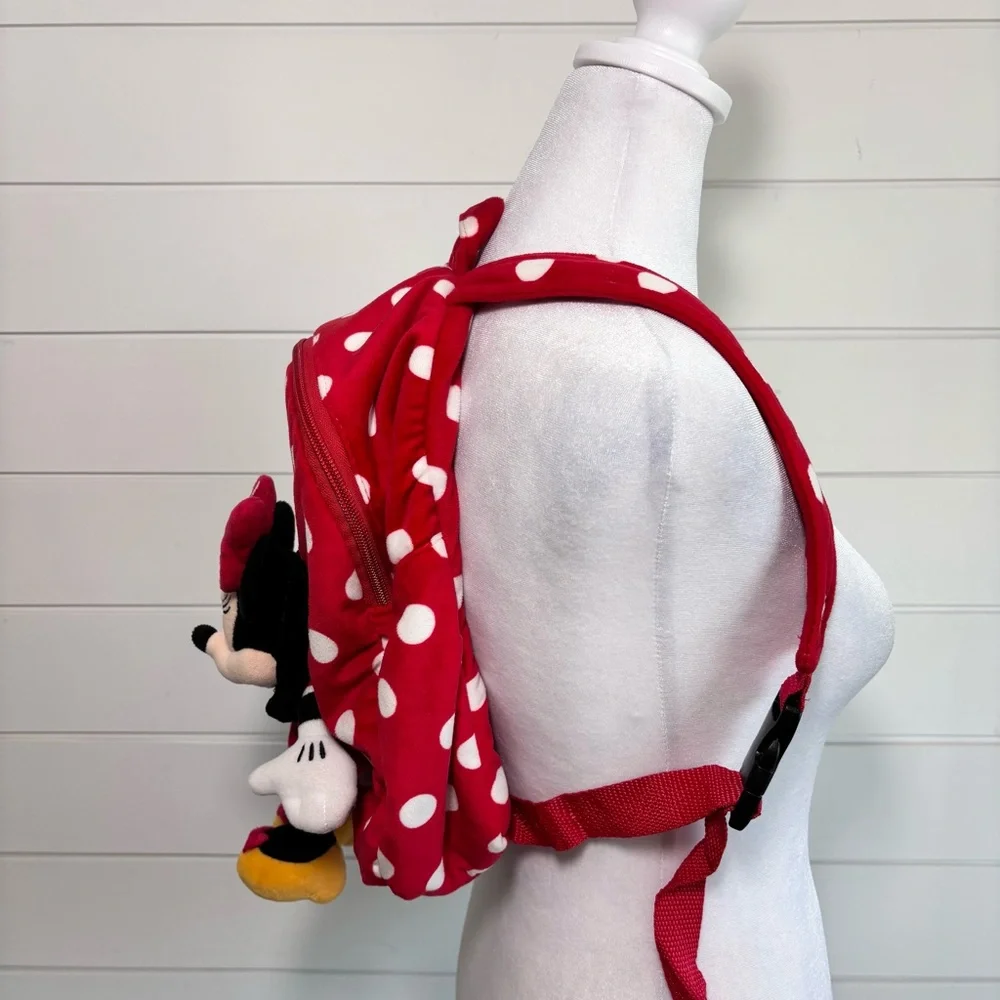 Disney Parks Original Minnie Mouse Red Backpack And Doll